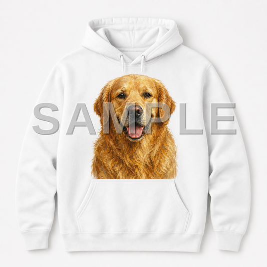 SAMPLE - hoodie-oil-painting - dog-golden--white