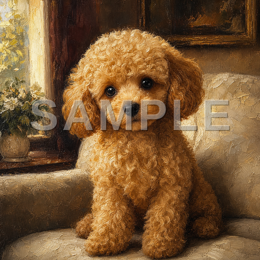 Pet Poster oil-painting Sample - dog-toy-poodle