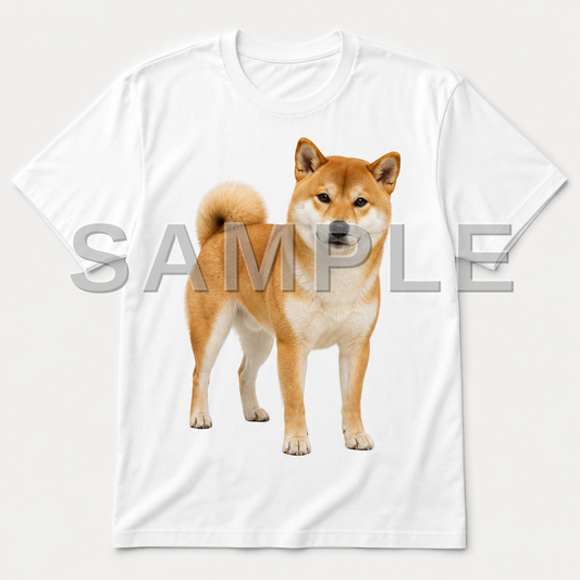 SAMPLE - tshirt-photorealistic - dog-shiba--white