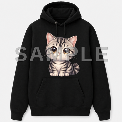SAMPLE - hoodie-chibi-deformed - cat-american-shorthair--black