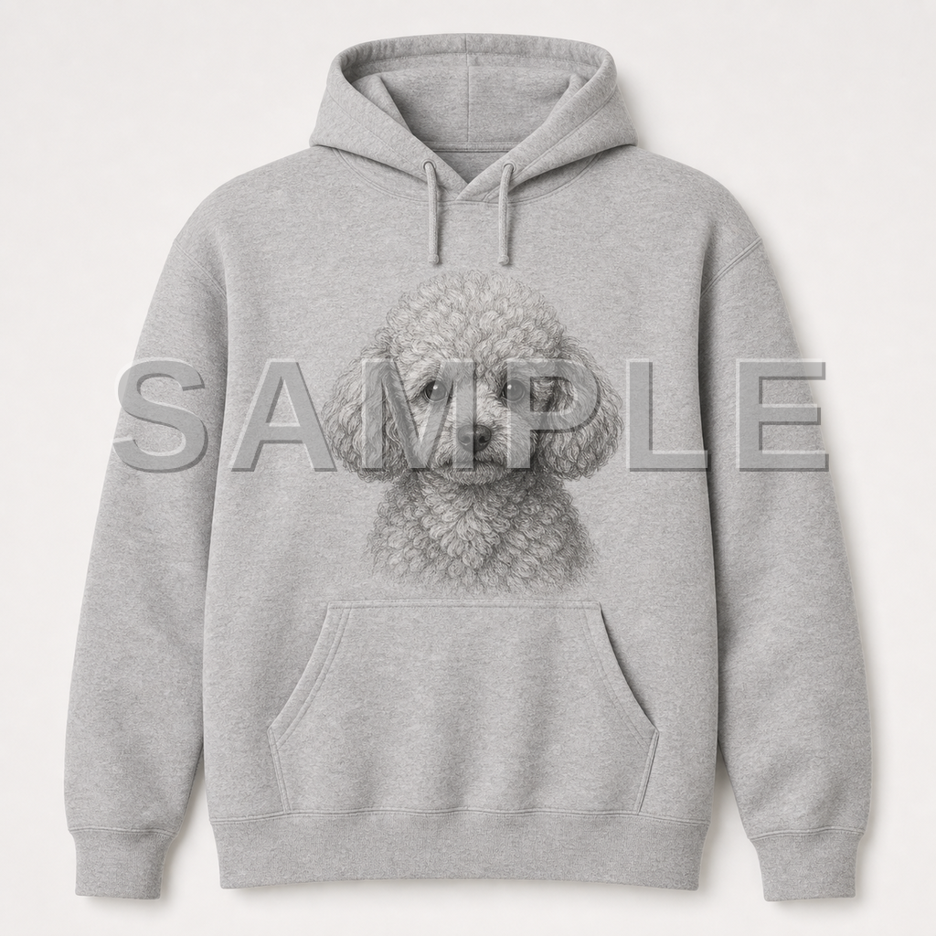 SAMPLE - hoodie-pencil-sketch - dog-toy-poodle--sport-grey