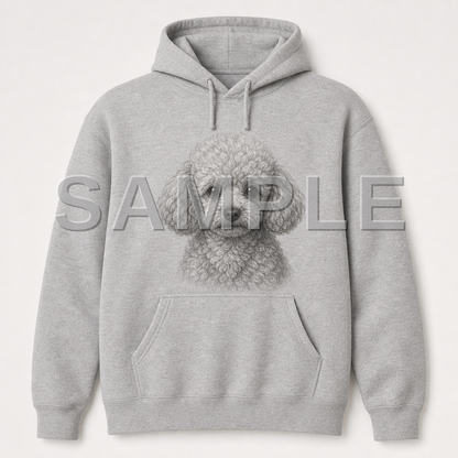 SAMPLE - hoodie-pencil-sketch - dog-toy-poodle--sport-grey