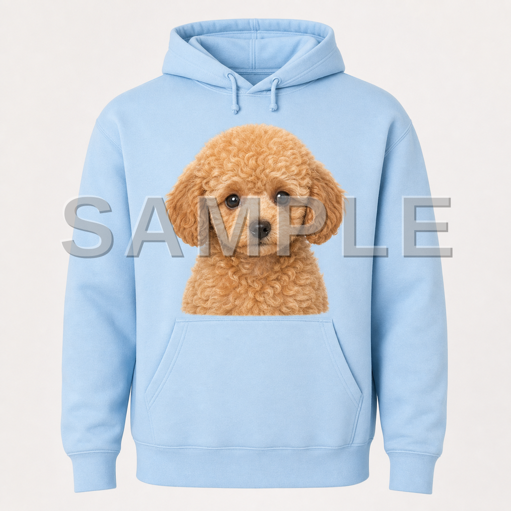SAMPLE - hoodie-photorealistic - dog-toy-poodle--light-blue