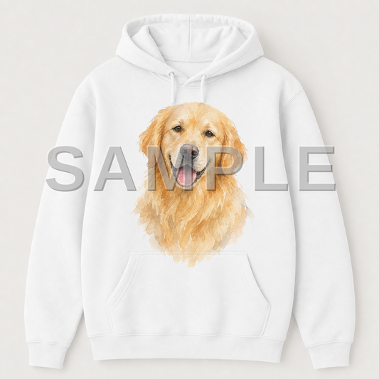 SAMPLE - hoodie-watercolor - dog-golden--white