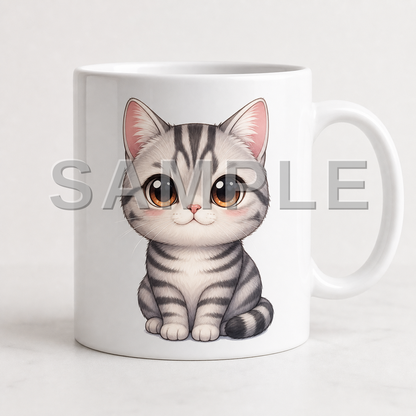 SAMPLE - mug-chibi-deformed - cat-american-shorthair