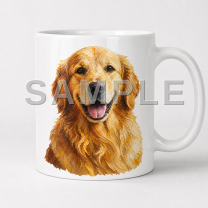 SAMPLE - mug-oil-painting - dog-golden