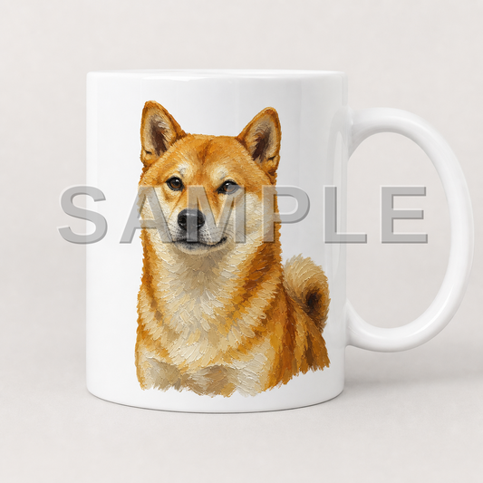 SAMPLE - mug-oil-painting - dog-shiba