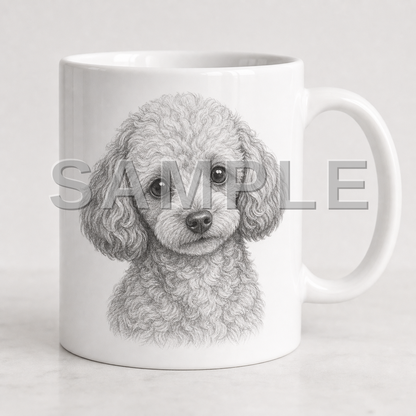 SAMPLE - mug-pencil-sketch - dog-toy-poodle