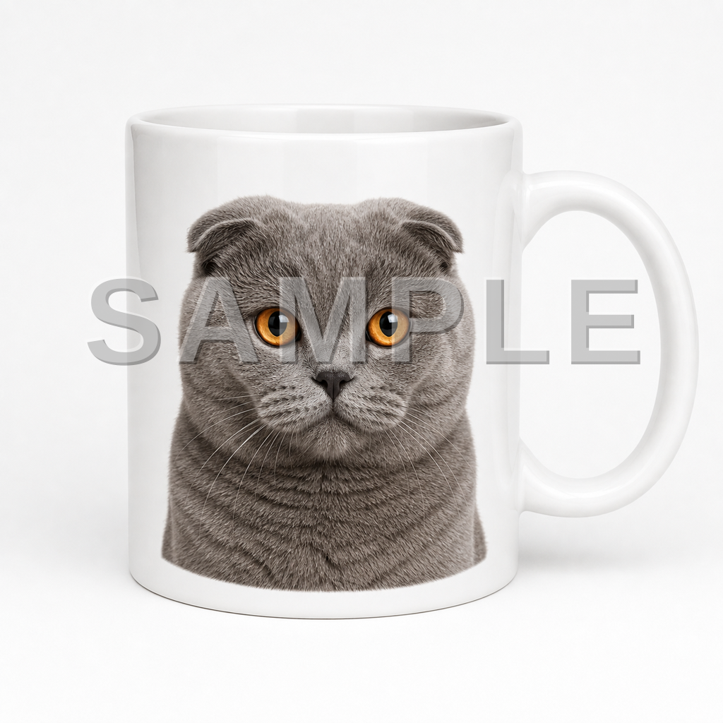 SAMPLE - mug-photorealistic - cat-scottish-fold