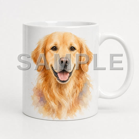 SAMPLE - mug-watercolor - dog-golden