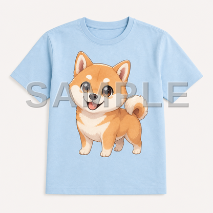 SAMPLE - tshirt-chibi-deformed - dog-shiba--baby-blue