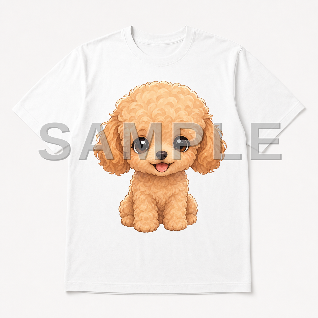 SAMPLE - tshirt-chibi-deformed - dog-toy-poodle--white