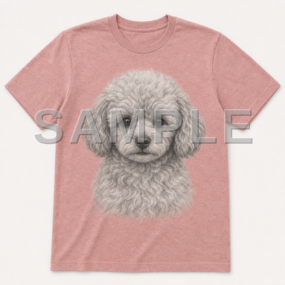SAMPLE - tshirt-pencil-sketch - dog-toy-poodle--heather-clay