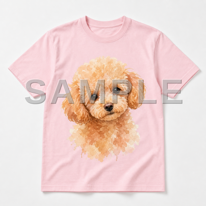 SAMPLE - tshirt-watercolor - dog-toy-poodle--soft-pink